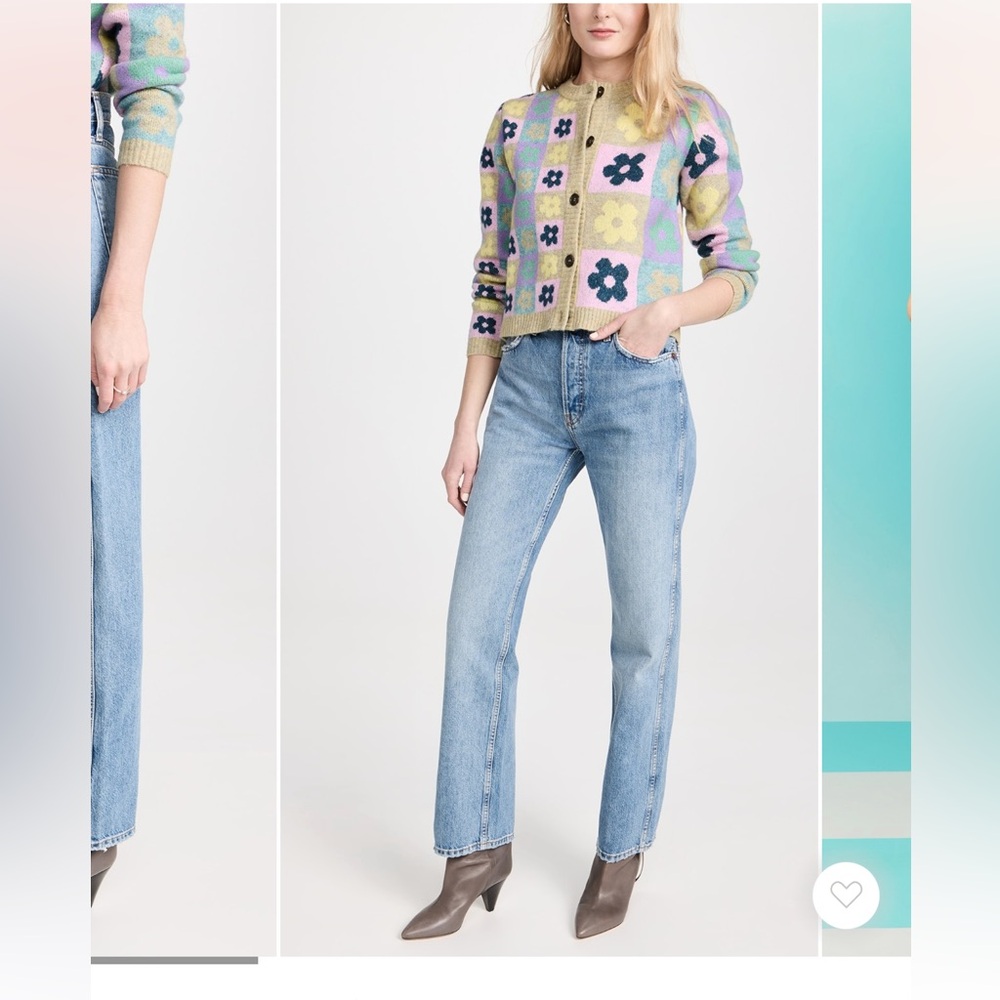 Re/Done Light Wash Straight Leg Jeans